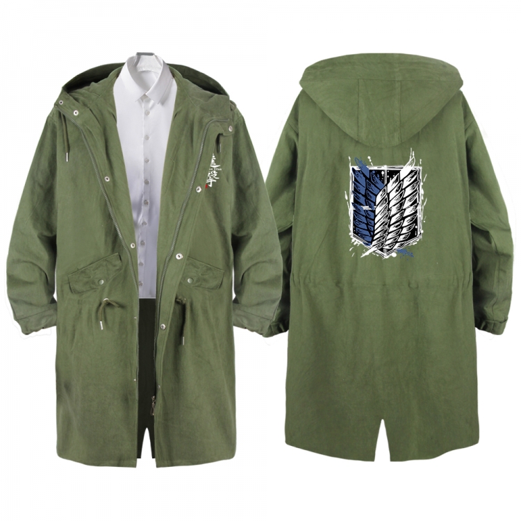 Shingeki no Kyojin Anime Peripheral Hooded Long Windbreaker Jacket from S to 3XL