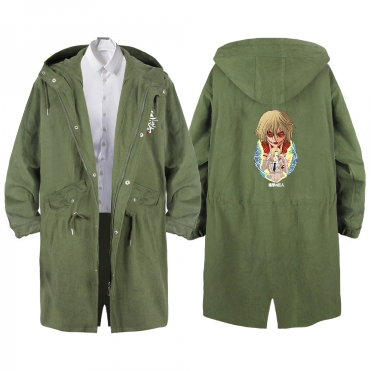 Shingeki no Kyojin Anime Peripheral Hooded Long Windbreaker Jacket from S to 3XL