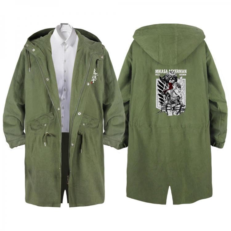 Shingeki no Kyojin Anime Peripheral Hooded Long Windbreaker Jacket from S to 3XL