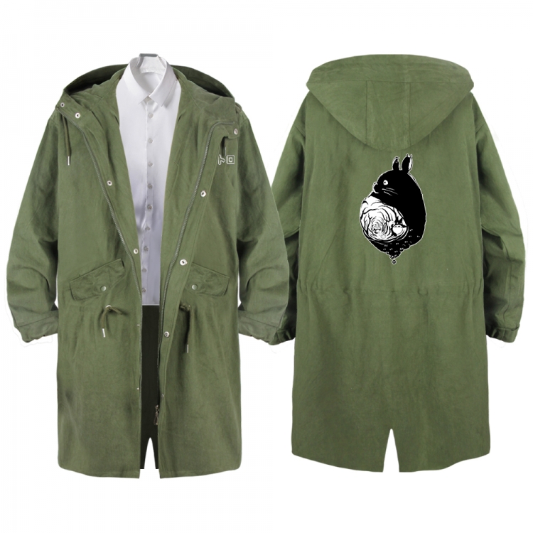 TOTORO Anime Peripheral Hooded Long Windbreaker Jacket from S to 3XL