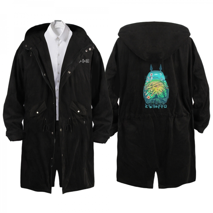 TOTORO Anime Peripheral Hooded Long Windbreaker Jacket from S to 3XL