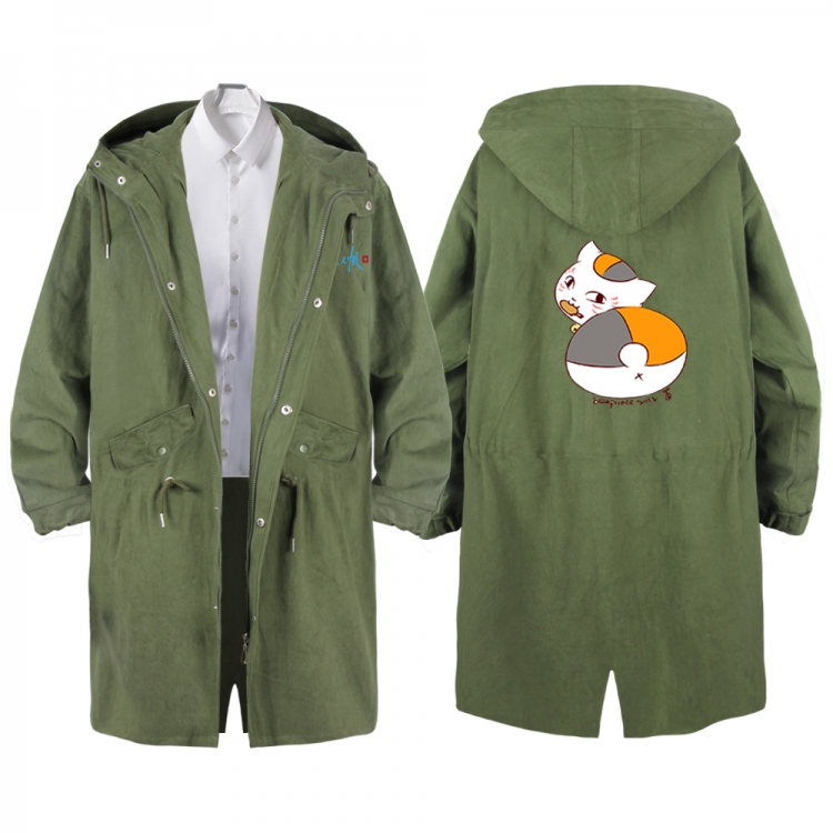 Natsume_Yuujintyou Anime Peripheral Hooded Long Windbreaker Jacket from S to 3XL