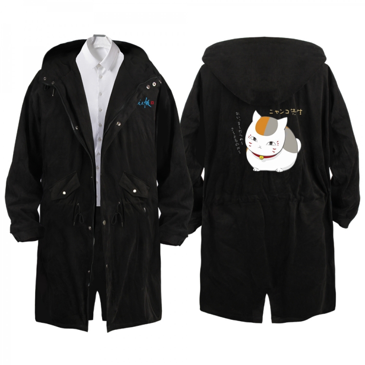 Natsume_Yuujintyou Anime Peripheral Hooded Long Windbreaker Jacket from S to 3XL