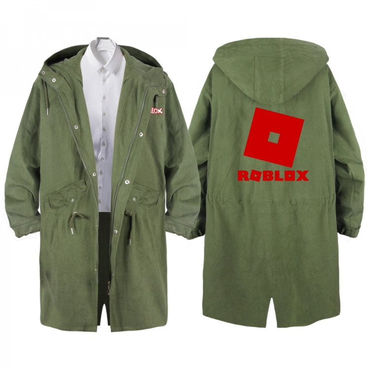 Robllox Anime Peripheral Hooded Long Windbreaker Jacket from S to 3XL