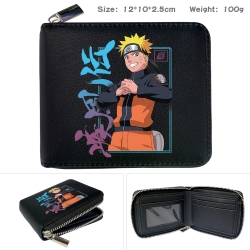 Naruto Anime zipper black leat...