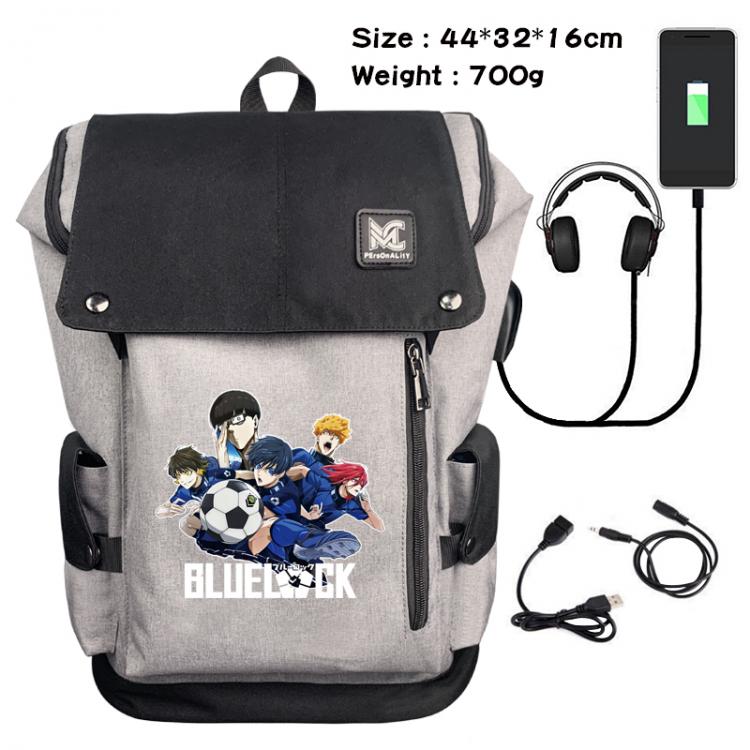 BLUE LOCK Anime anti-theft canvas bucket backpack 44X32X16CM