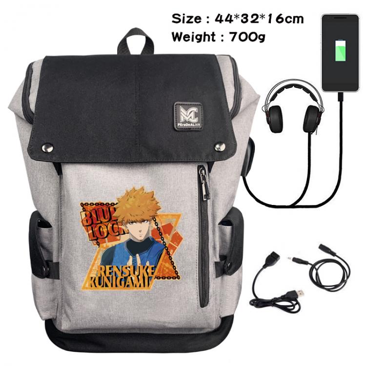 BLUE LOCK Anime anti-theft canvas bucket backpack 44X32X16CM