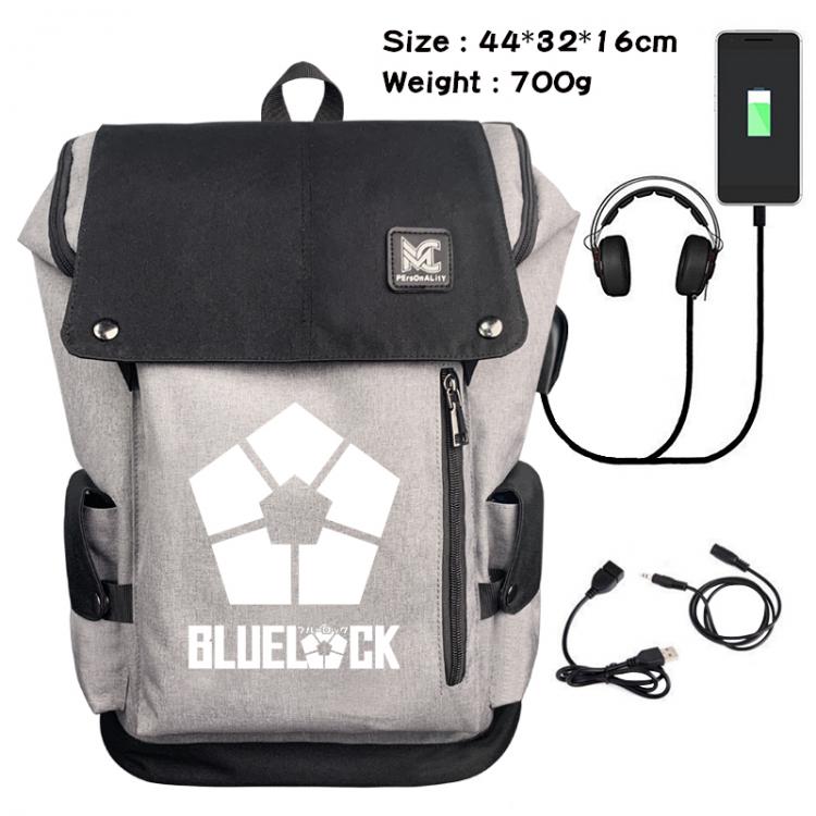 BLUE LOCK Anime anti-theft canvas bucket backpack 44X32X16CM