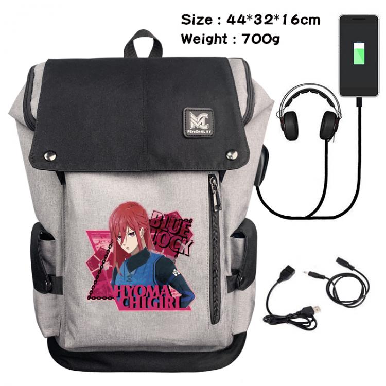 BLUE LOCK Anime anti-theft canvas bucket backpack 44X32X16CM