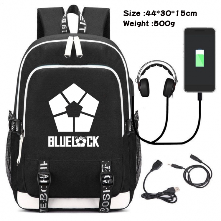 BLUE LOCK Canvas backpack waterproof schoolbag 44X30X15CM 500G