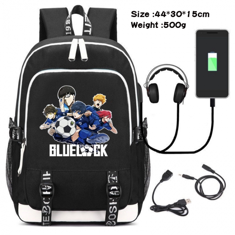 BLUE LOCK Canvas backpack waterproof schoolbag 44X30X15CM 500G