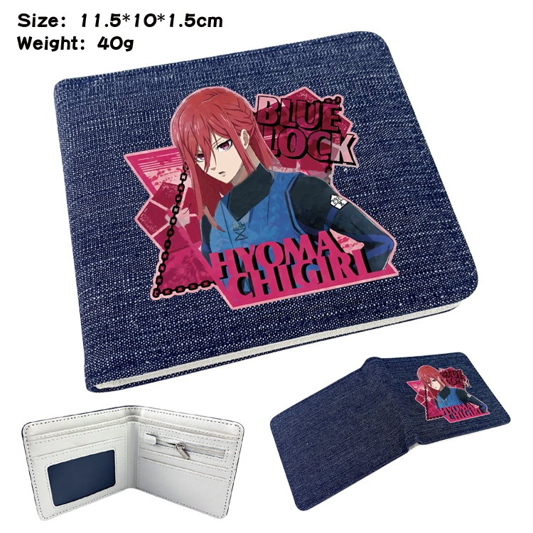 BLUE LOCK  Anime denim folding full-color wallet 11.5X10X1.5CM