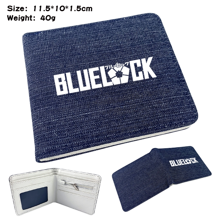 BLUE LOCK  Anime denim folding full-color wallet 11.5X10X1.5CM