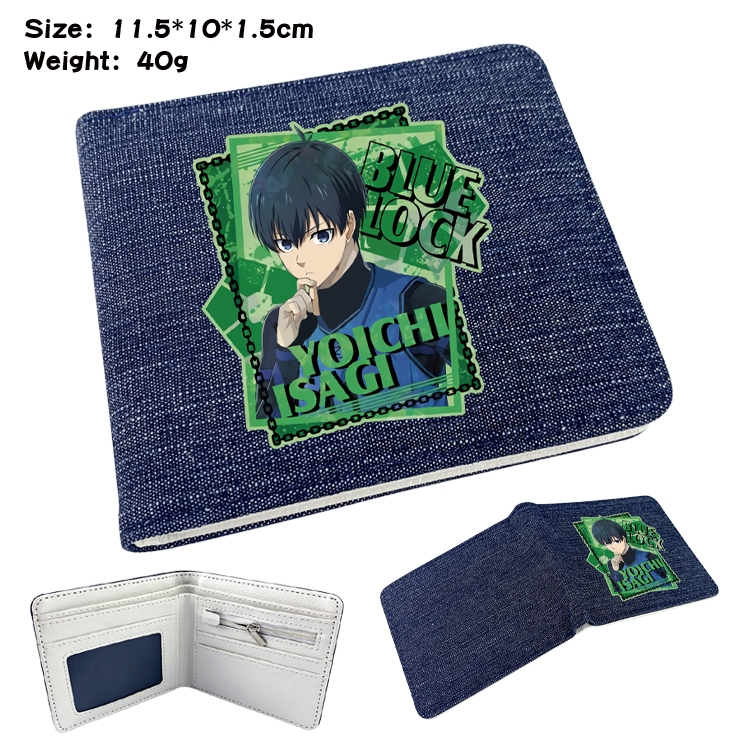 BLUE LOCK  Anime denim folding full-color wallet 11.5X10X1.5CM