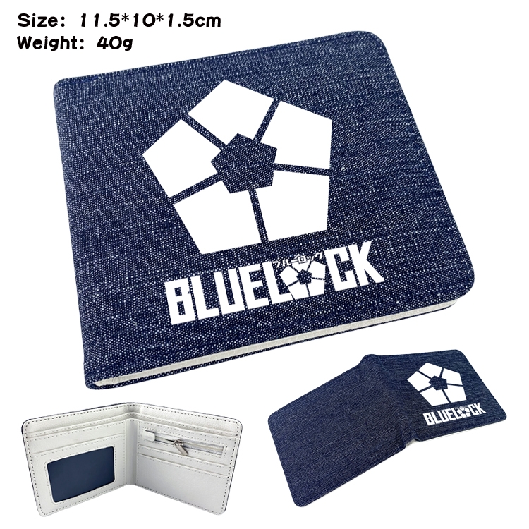 BLUE LOCK  Anime denim folding full-color wallet 11.5X10X1.5CM