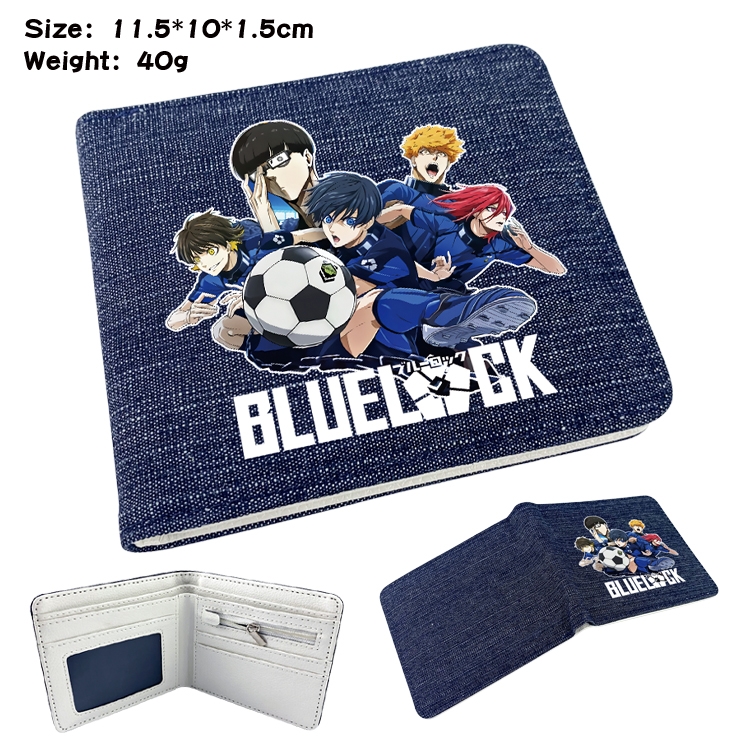 BLUE LOCK  Anime denim folding full-color wallet 11.5X10X1.5CM