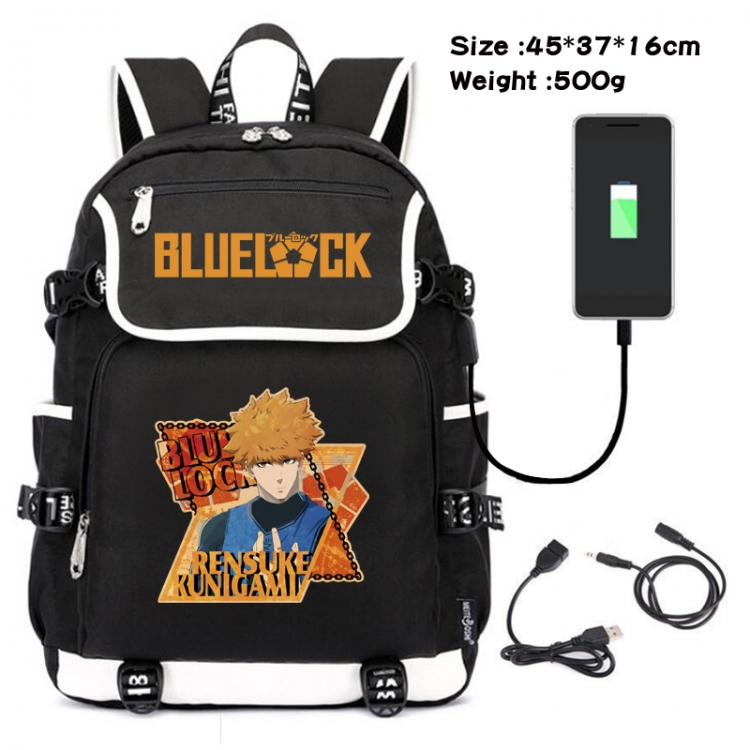 BLUE LOCK Animation data flip backpack backpack student schoolbag 45X37X16CM