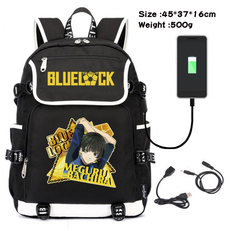 BLUE LOCK Animation data flip backpack backpack student schoolbag 45X37X16CM