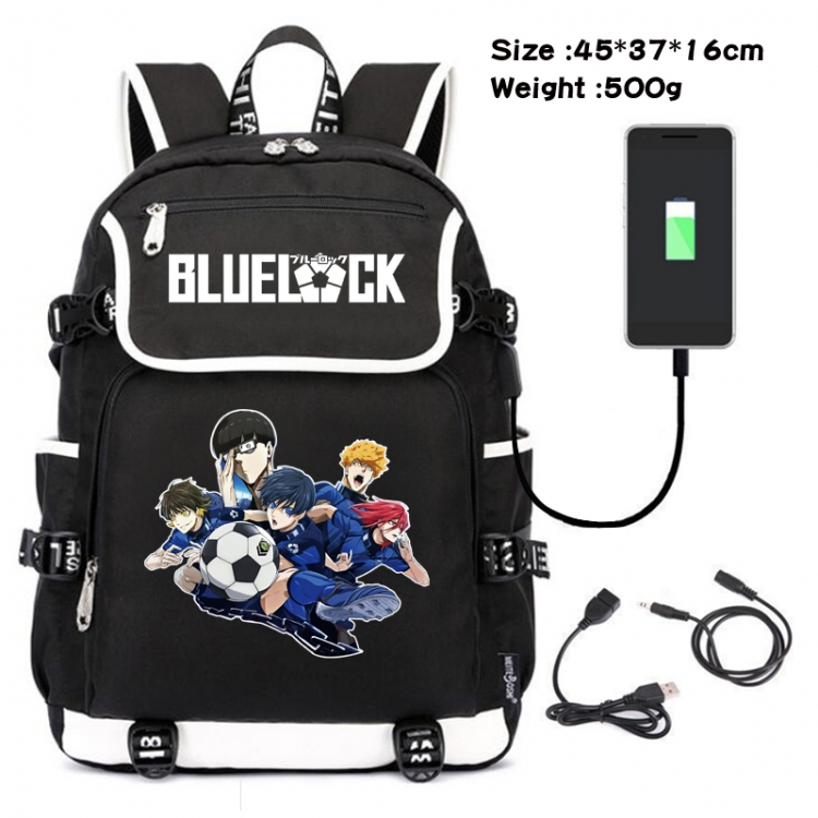 BLUE LOCK Animation data flip backpack backpack student schoolbag 45X37X16CM