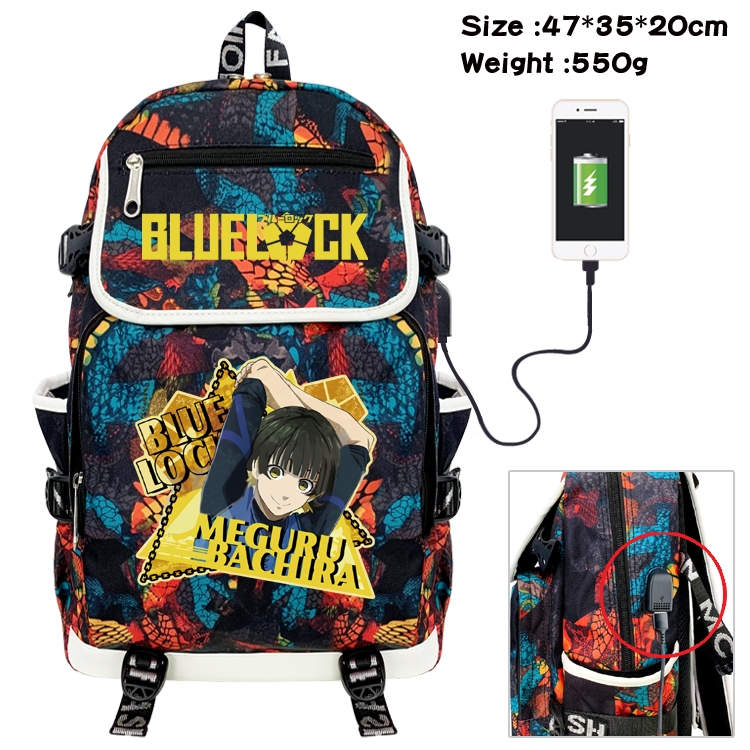 BLUE LOCK Camouflage waterproof sail cloth flip backpack student schoolbag 47X35X20CM 550G