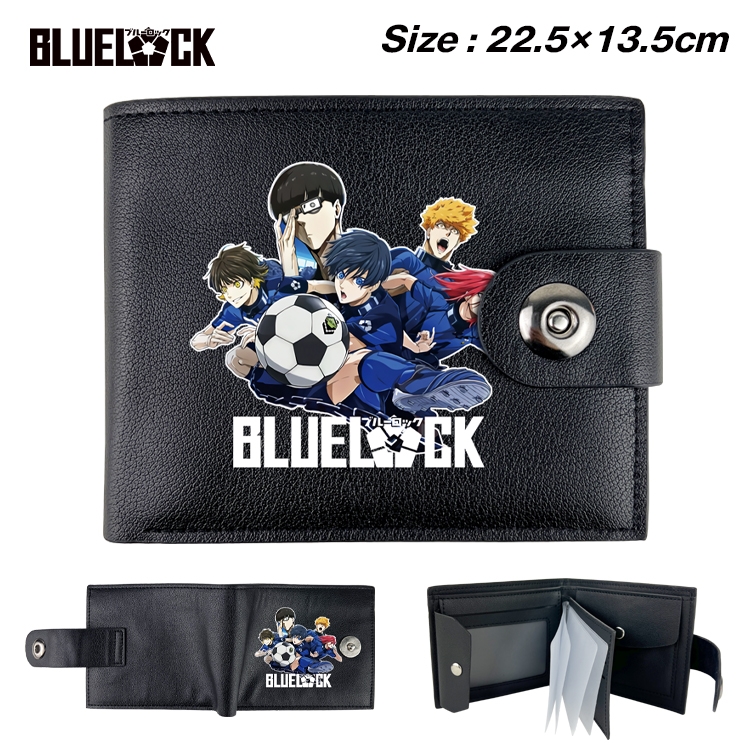 BLUE LOCK Animation snap fastener black pickup bag wallet 22.5X13.5CM