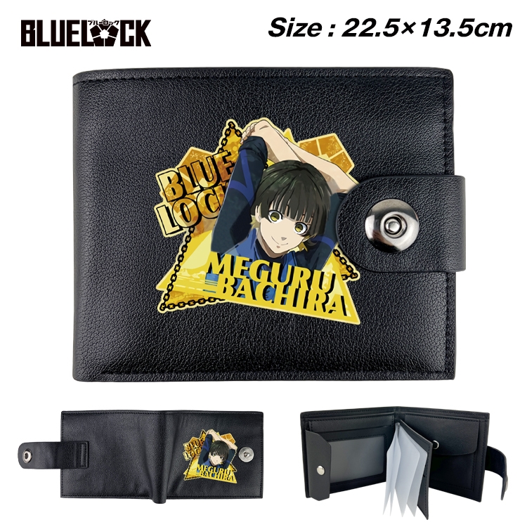 BLUE LOCK Animation snap fastener black pickup bag wallet 22.5X13.5CM