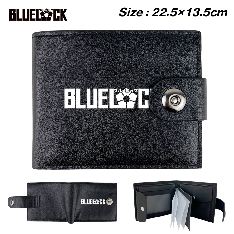 BLUE LOCK Animation snap fastener black pickup bag wallet 22.5X13.5CM