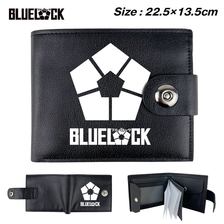 BLUE LOCK Animation snap fastener black pickup bag wallet 22.5X13.5CM