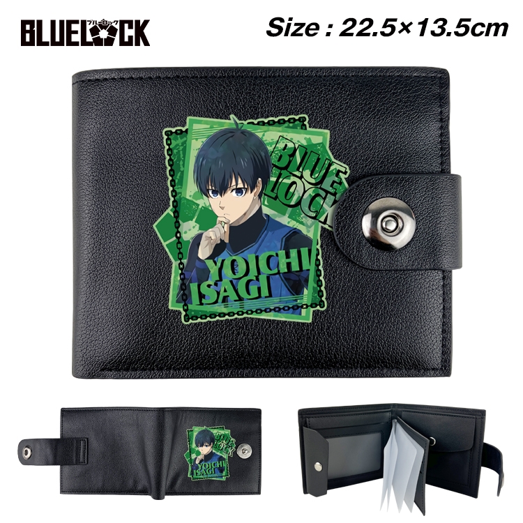 BLUE LOCK Animation snap fastener black pickup bag wallet 22.5X13.5CM