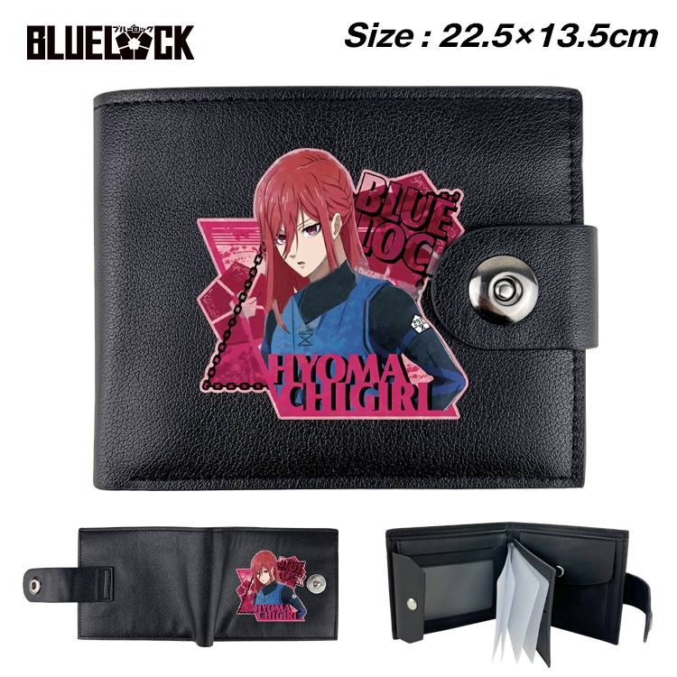 BLUE LOCK Animation snap fastener black pickup bag wallet 22.5X13.5CM