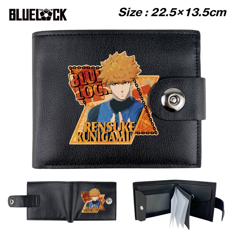 BLUE LOCK Animation snap fastener black pickup bag wallet 22.5X13.5CM