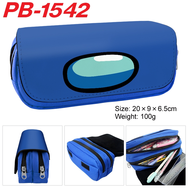 Among us Double layer pu leather printing pencil case 20×9×6.5cm  PB-1542