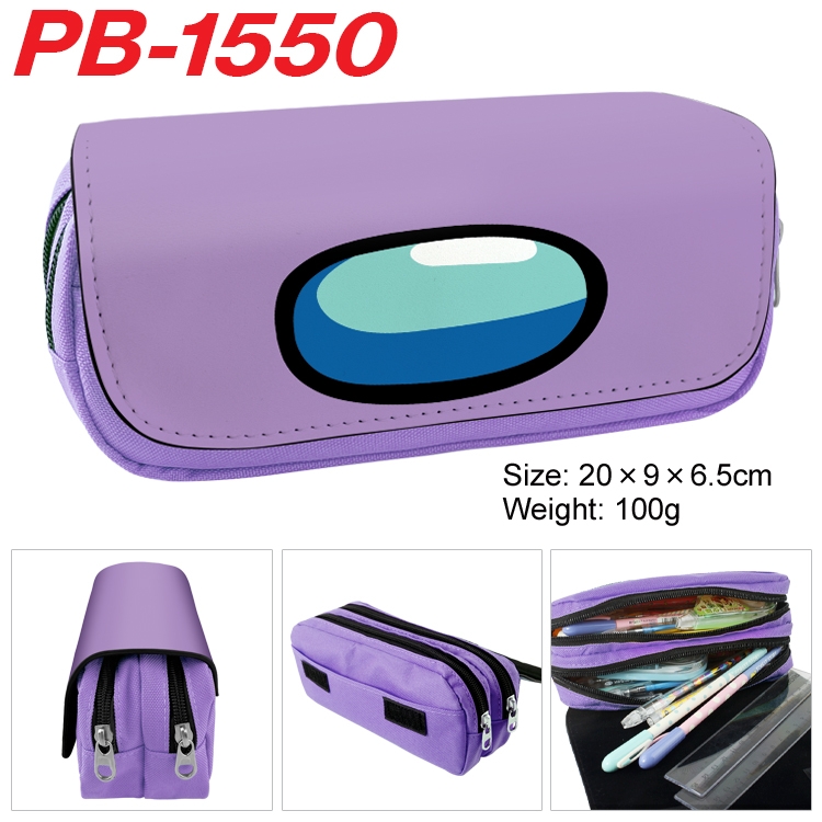 Among us Double layer pu leather printing pencil case 20×9×6.5cm PB-1550