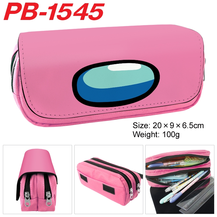 Among us Double layer pu leather printing pencil case 20×9×6.5cm PB-1545