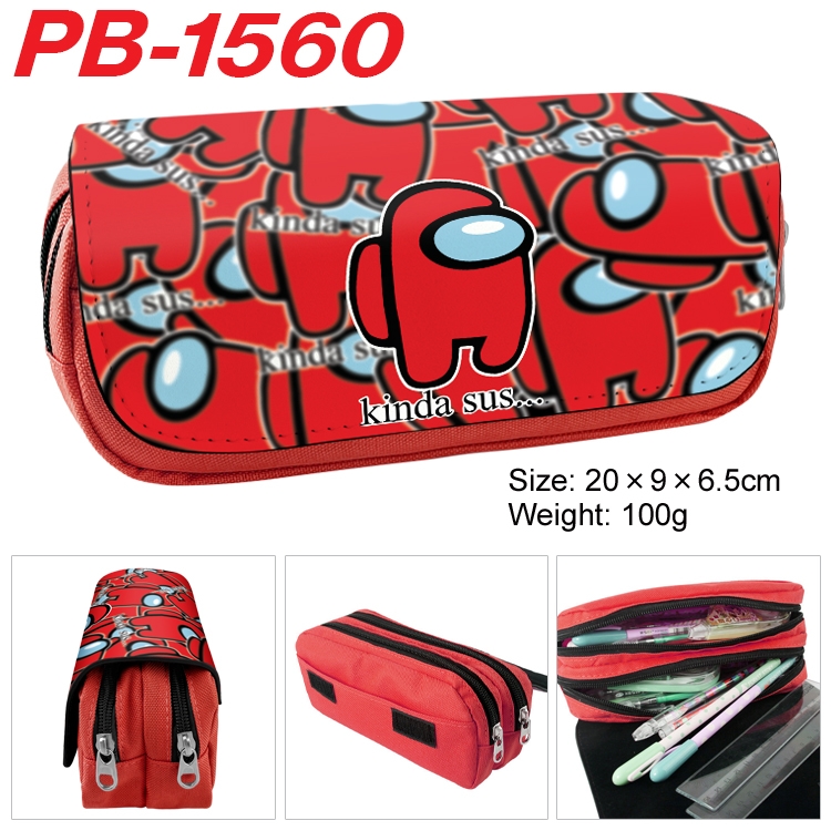 Among us Double layer pu leather printing pencil case 20×9×6.5cm PB-1560