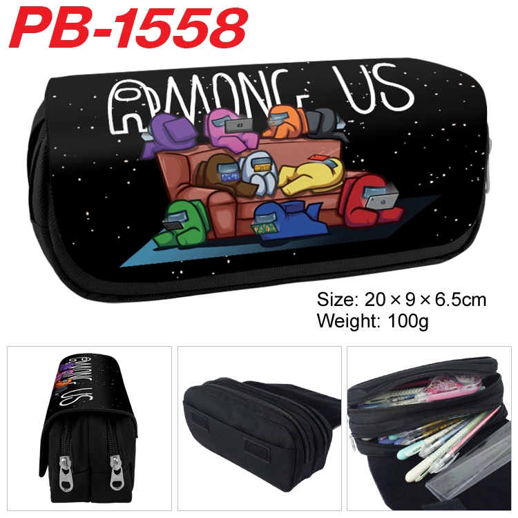 Among us Double layer pu leather printing pencil case 20×9×6.5cm PB-1558