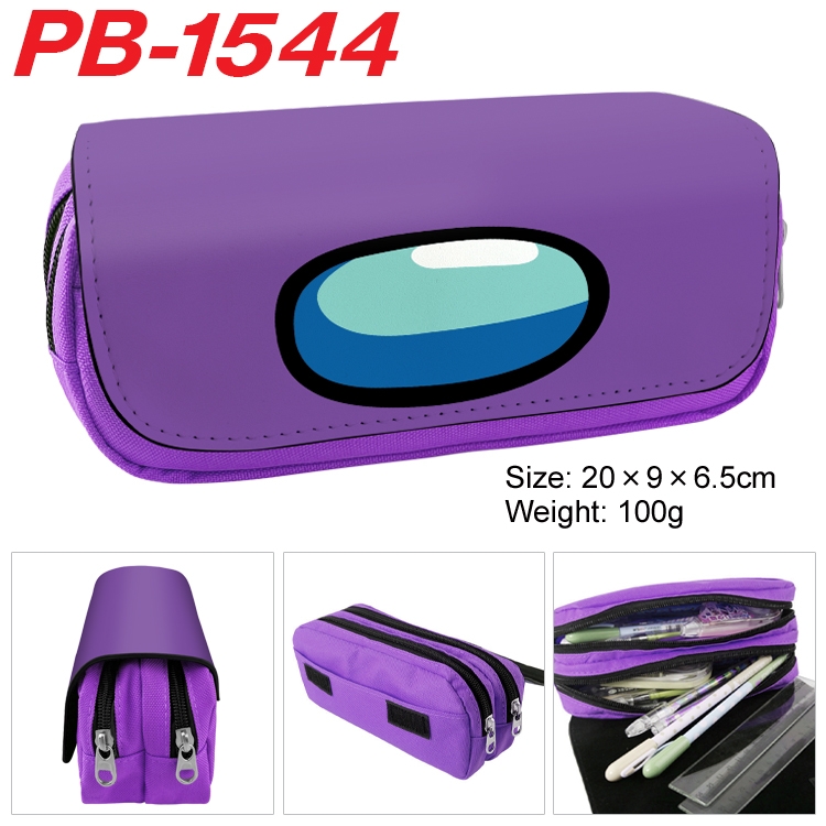 Among us Double layer pu leather printing pencil case 20×9×6.5cm  PB-1544