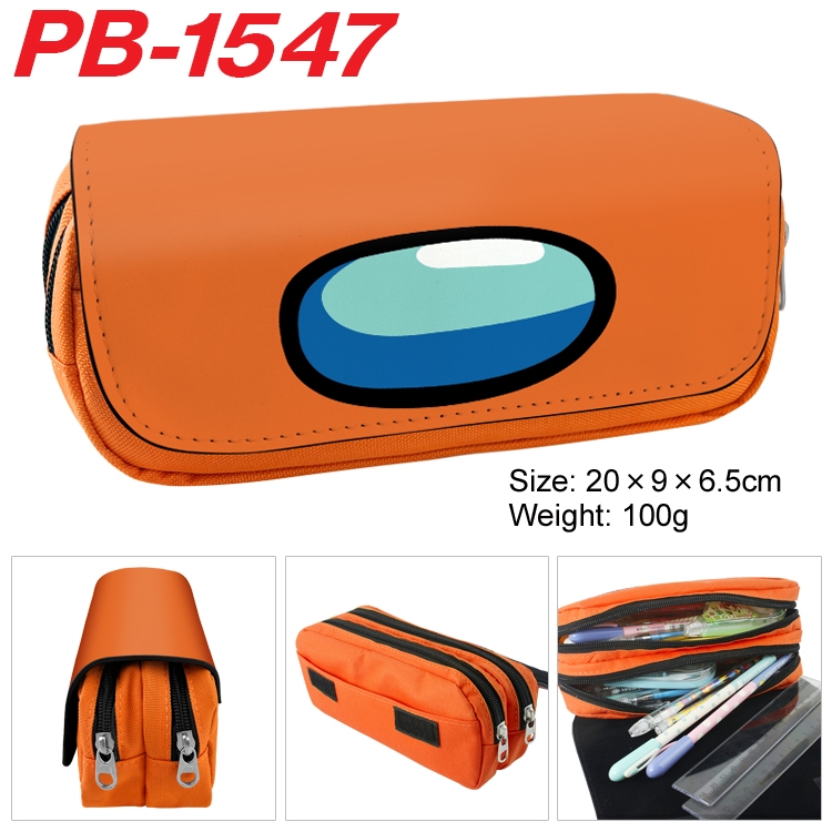 Among us Double layer pu leather printing pencil case 20×9×6.5cm PB-1547