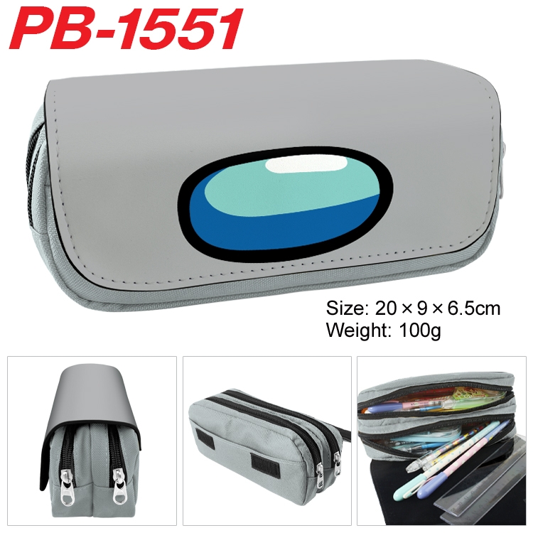 Among us Double layer pu leather printing pencil case 20×9×6.5cm  PB-1551