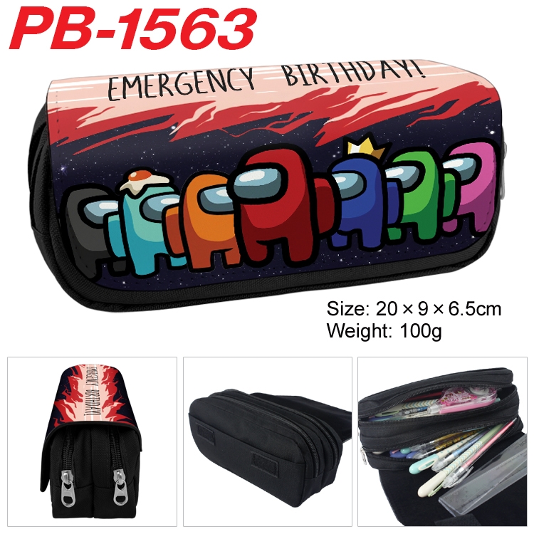 Among us Double layer pu leather printing pencil case 20×9×6.5cm PB-1563