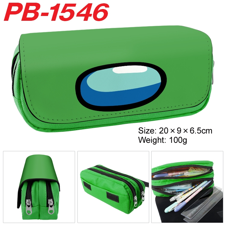 Among us Double layer pu leather printing pencil case 20×9×6.5cm  PB-1546