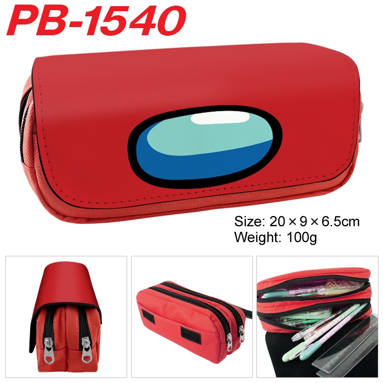 Among us Double layer pu leather printing pencil case 20×9×6.5cm  PB-1540