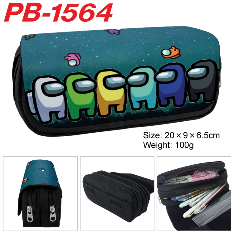 Among us Double layer pu leather printing pencil case 20×9×6.5cm PB-1564