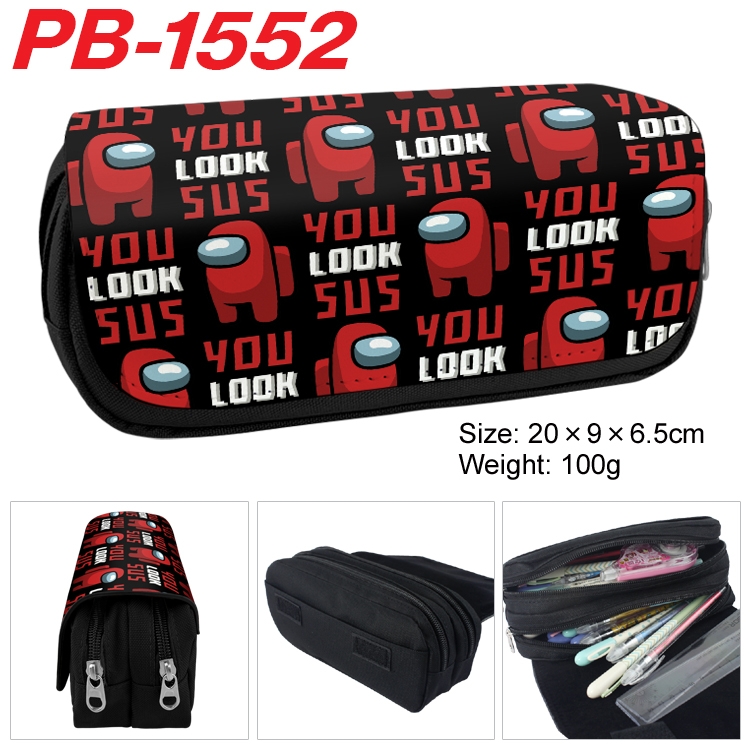 Among us Double layer pu leather printing pencil case 20×9×6.5cm PB-1552