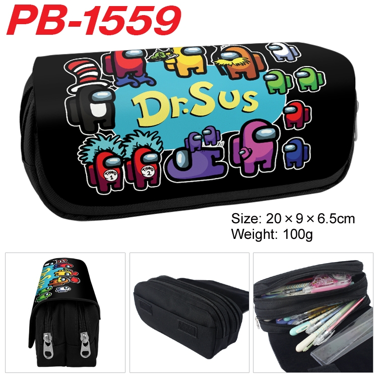 Among us Double layer pu leather printing pencil case 20×9×6.5cm PB-1559