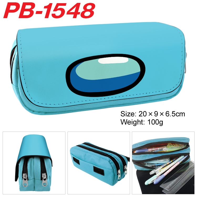 Among us Double layer pu leather printing pencil case 20×9×6.5cm PB-1548