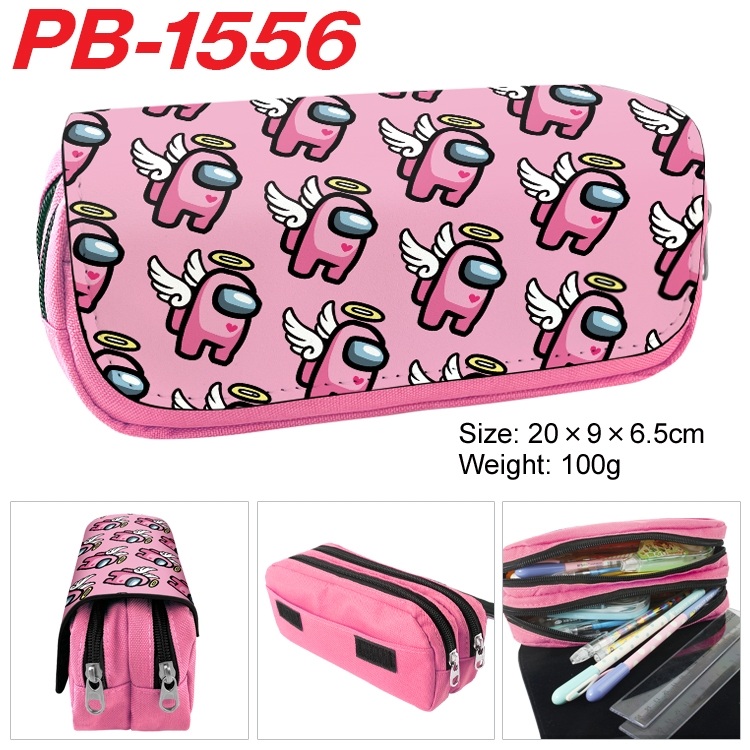 Among us Double layer pu leather printing pencil case 20×9×6.5cm PB-1556