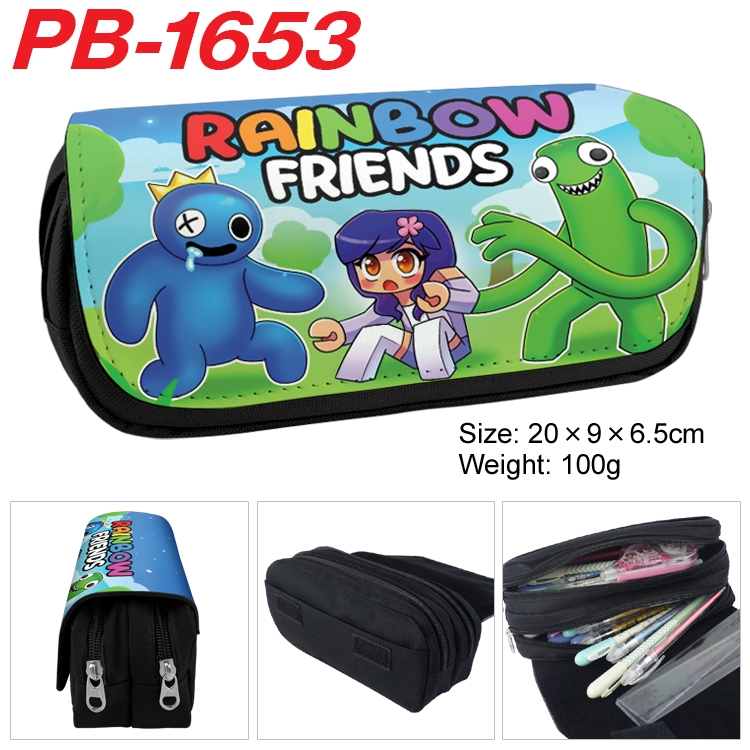 Rainbow friends Double layer pu leather printing pencil case 20×9×6.5cm PB-1653