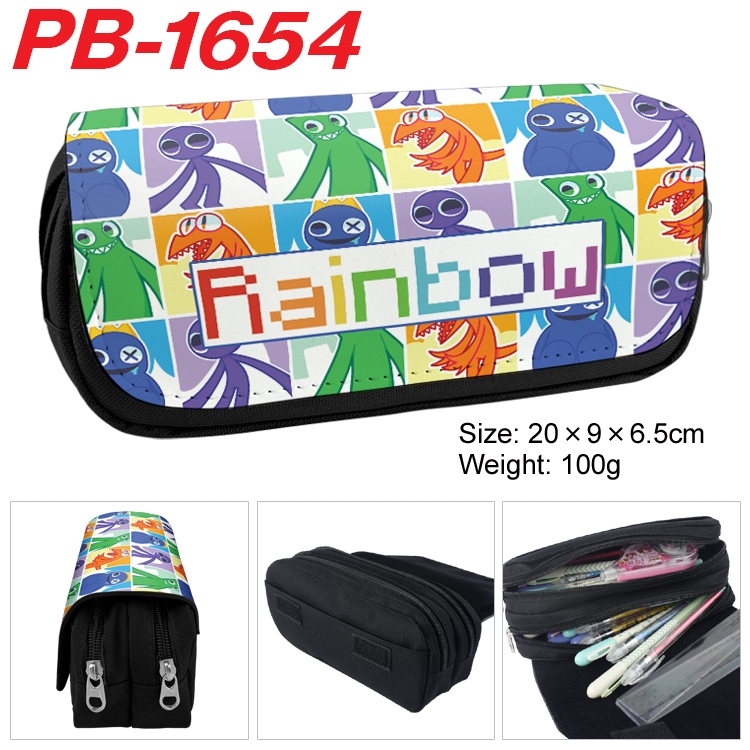 Rainbow friends Double layer pu leather printing pencil case 20×9×6.5cm  PB-1654