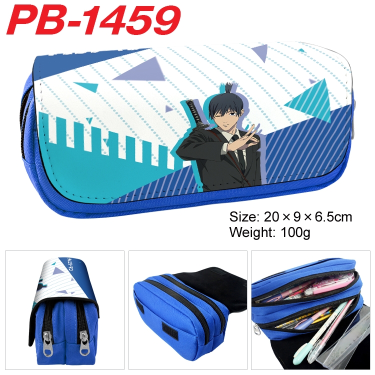 Chainsaw man Anime double-layer pu leather printing pencil case 20×9×6.5cm PB-1459